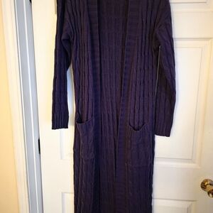 Purple Long Knit Cardigan